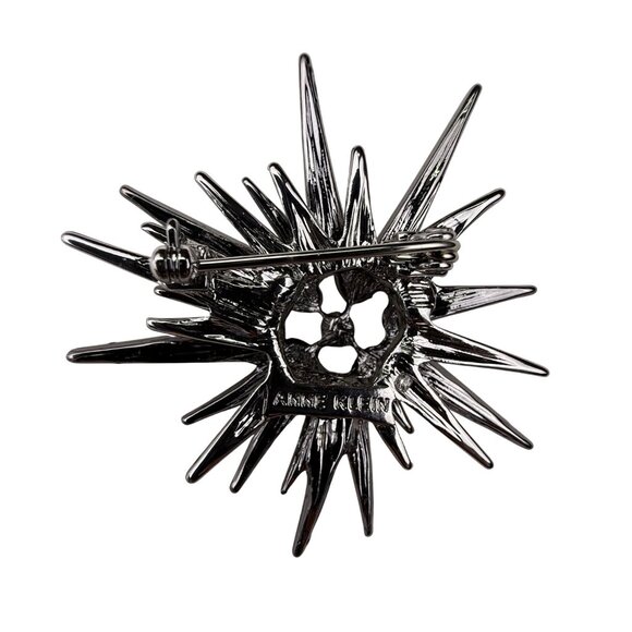 Anne Klein Womens Silver-Tone Starburst Rhinestone Brooch Pin Sparkling Design - Picture 2 of 5
